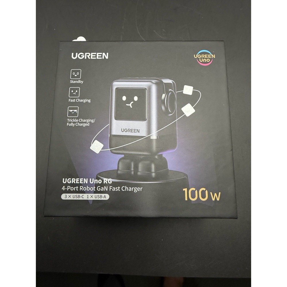 UGREEN Uno RG 100W 4-Port GaN Robot Fast Charger 3 USB-C 1 USB-A X688 NIB